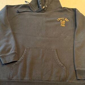 Flag Nor Fail Black Hoodie with Gold Print